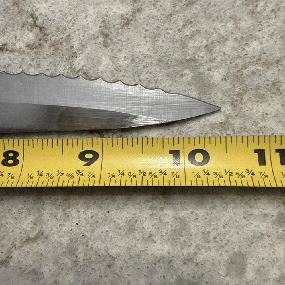 Vintage Pierre Santini Stainless Steel Serrated Carving Knife Wood Handle Japan